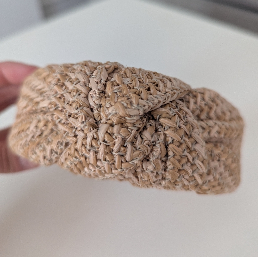 Tan Wicker Braided Headband - Picture 2 of 3